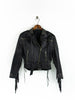 Fringed leather jacket M