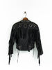 Fringed leather jacket M